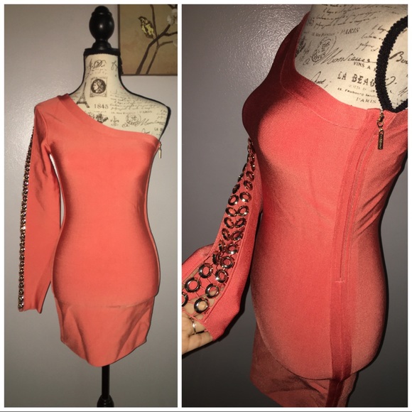 Marciano bandage dress 1 shoulder golden hardware - Picture 3 of 8